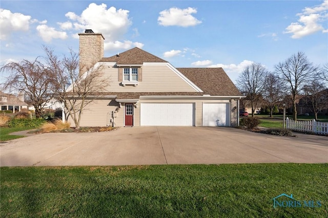 view of front property with a garage