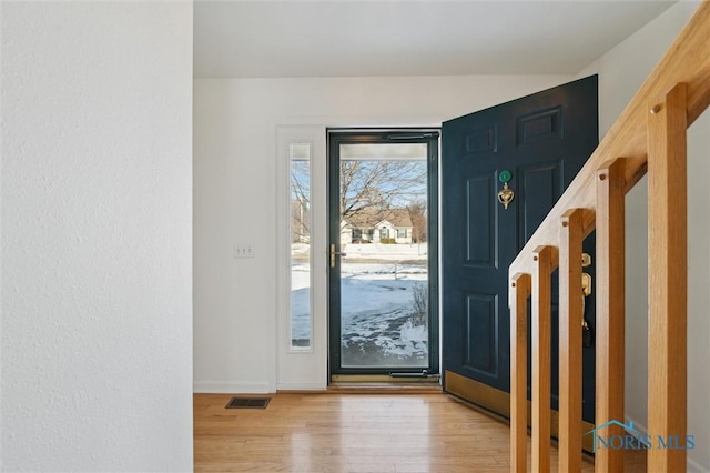 foyer featuring light hardwood / wood-style floors