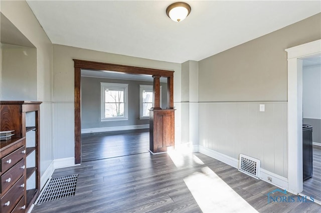 interior space featuring dark hardwood / wood-style flooring