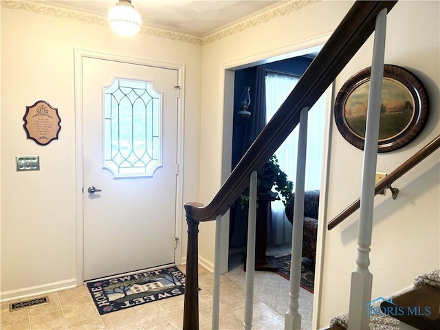 view of tiled foyer