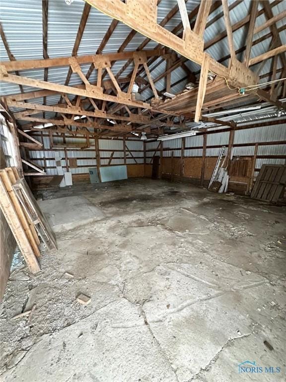 miscellaneous room featuring vaulted ceiling