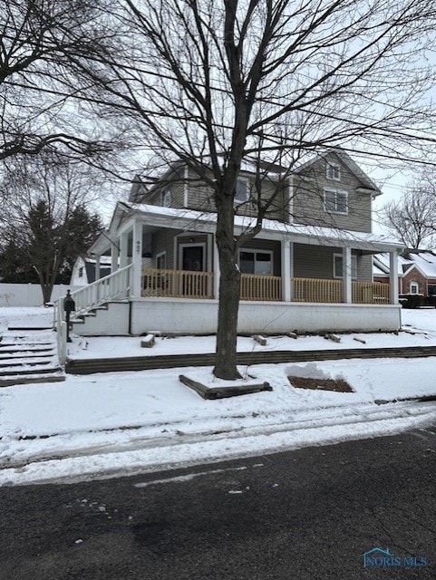 view of front of home with covered porch