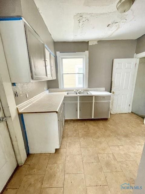 kitchen featuring white cabinets and sink