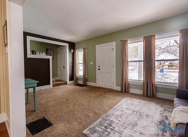 view of carpeted entryway