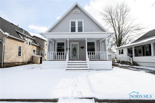 bungalow-style home featuring a porch