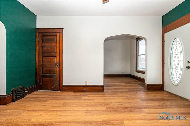 entrance foyer featuring light hardwood / wood-style flooring