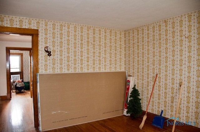 unfurnished room featuring hardwood / wood-style flooring