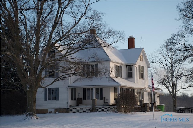 view of front of home featuring covered porch