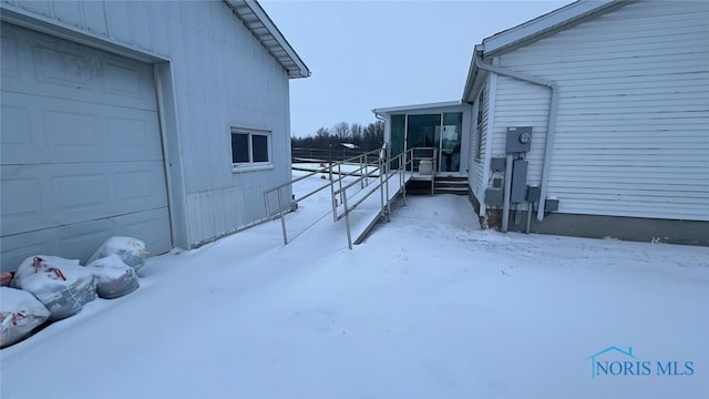 view of snowy exterior