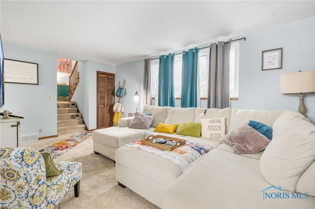 view of carpeted living room