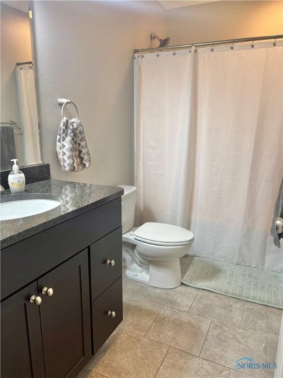 bathroom with toilet and vanity