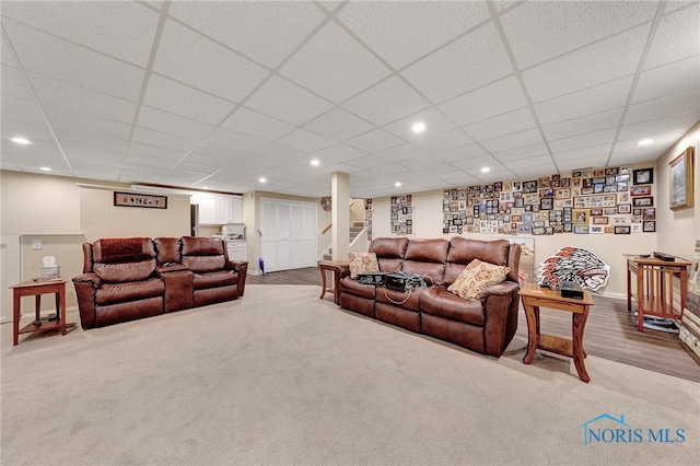 living room with wood-type flooring