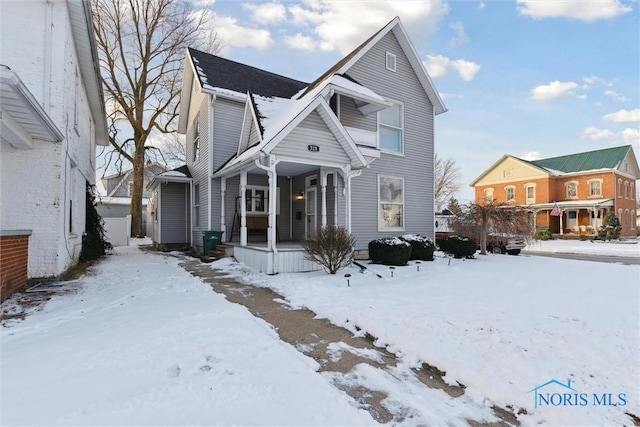 view of front property with covered porch