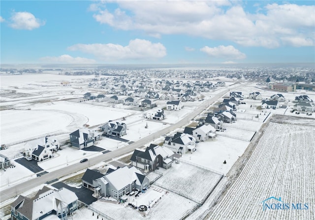 view of snowy aerial view