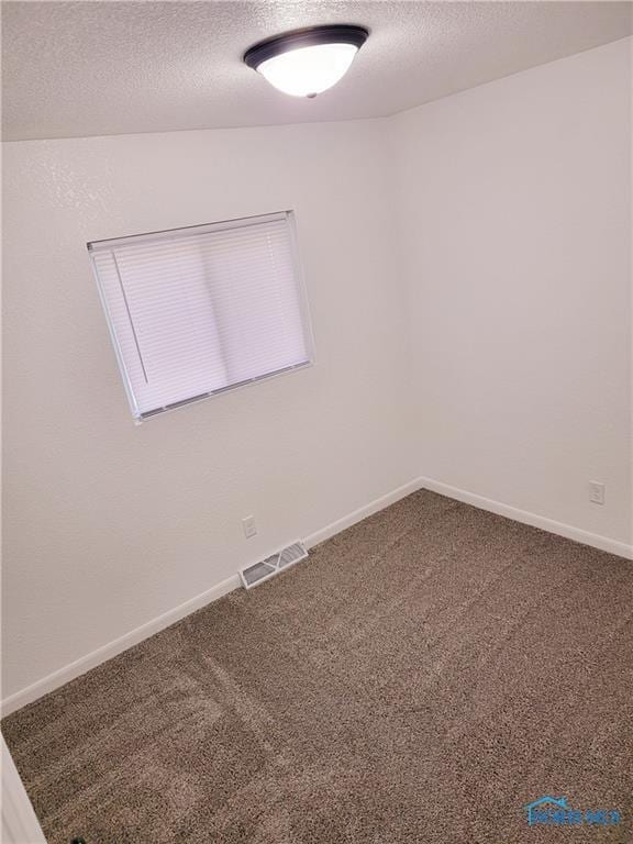 carpeted spare room featuring a textured ceiling