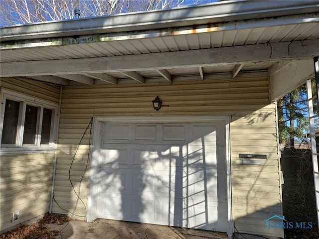 view of garage