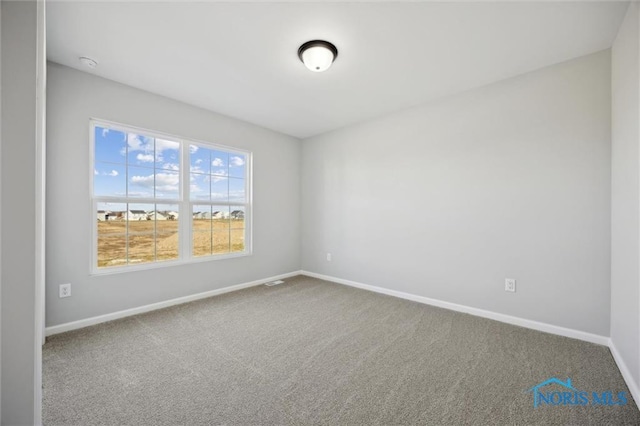 unfurnished room featuring carpet