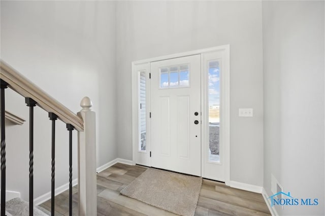 entryway featuring light hardwood / wood-style floors