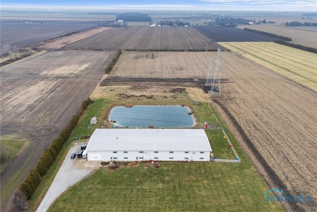 bird's eye view with a rural view