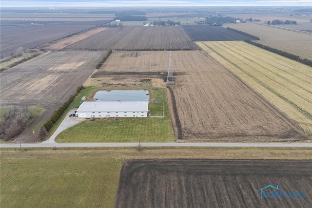 bird's eye view with a rural view