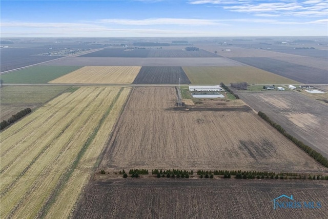 bird's eye view with a rural view