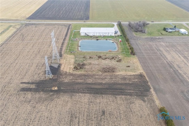 aerial view with a rural view