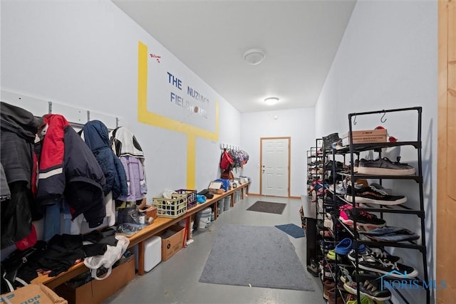 mudroom featuring concrete floors