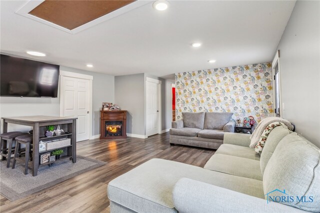 living room featuring hardwood / wood-style floors