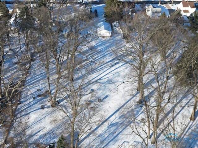 view of snowy aerial view