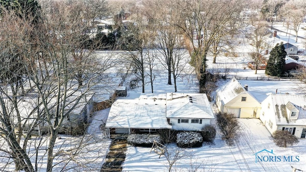 view of snowy aerial view