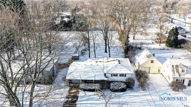 view of snowy aerial view