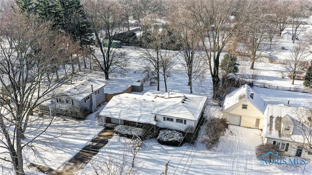 view of snowy aerial view