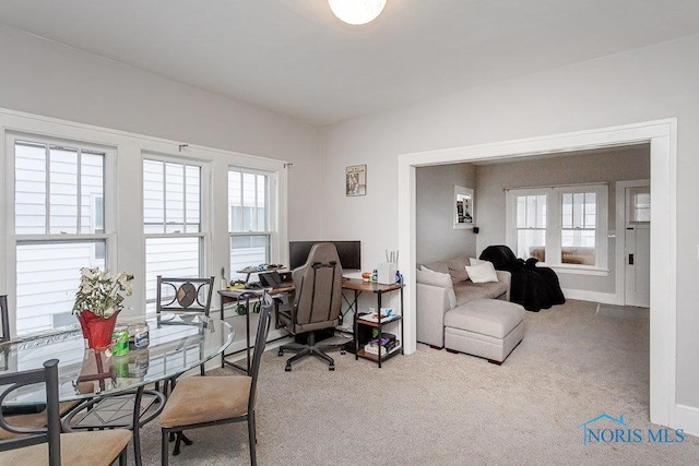 view of carpeted office