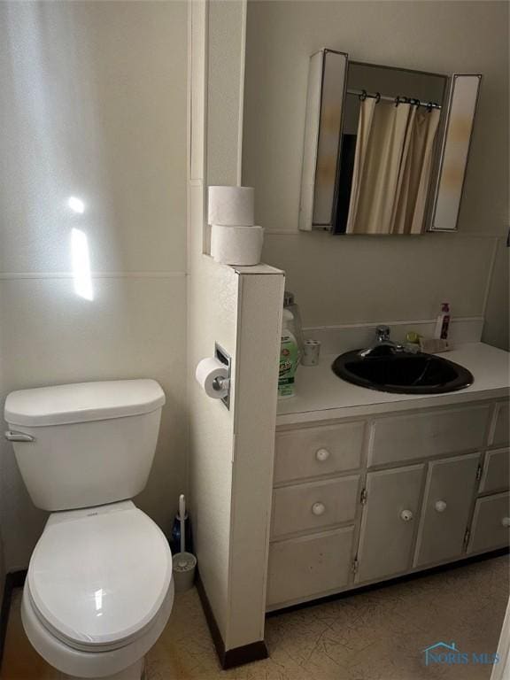 bathroom with toilet and vanity