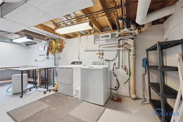 laundry area featuring washing machine and dryer