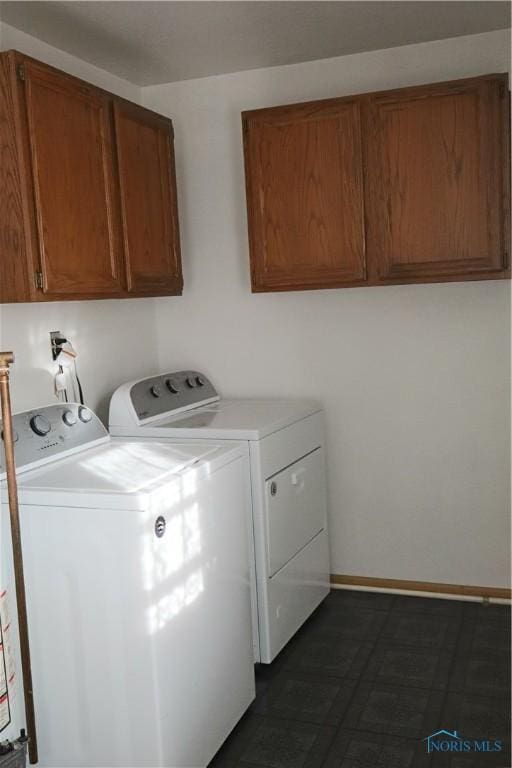 laundry area featuring cabinets and washing machine and dryer