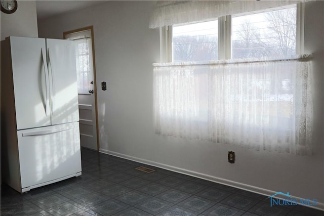 kitchen with white fridge