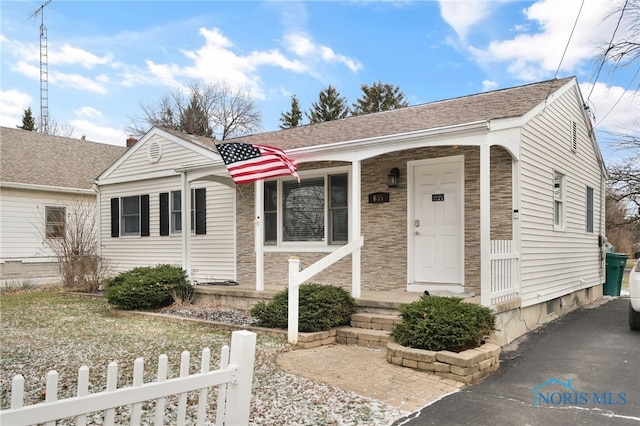 view of front of property with a porch