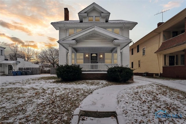 view of front of property with a porch