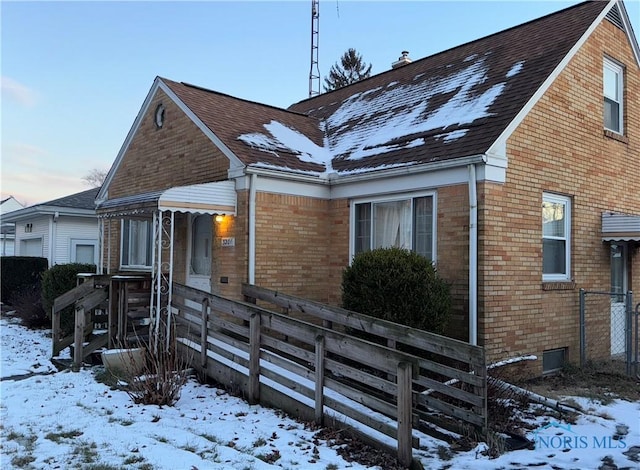 view of snowy exterior