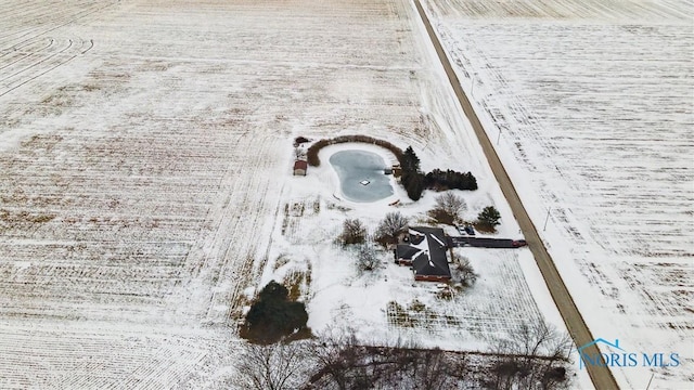 view of snowy aerial view