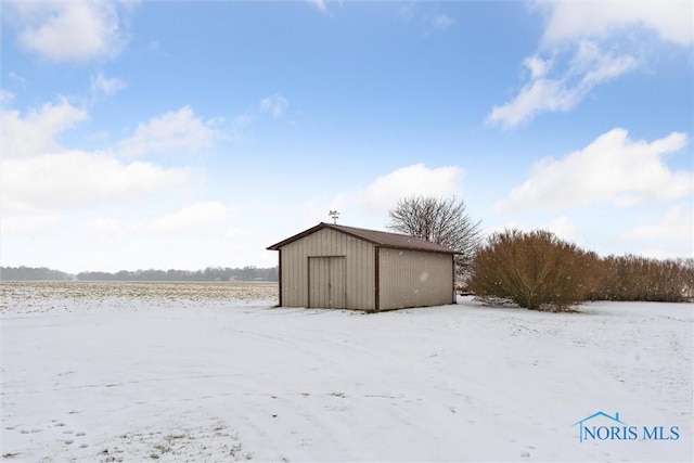 view of snow covered structure