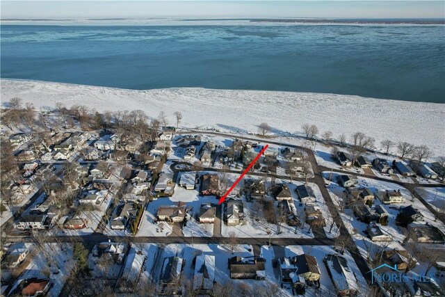 1318 E 4th St, Marblehead, OH 43440 - birds eye view of property with a residential view and a water view