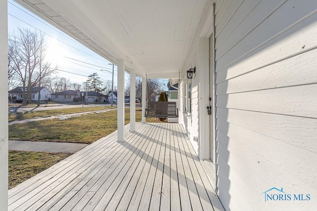 deck with a porch