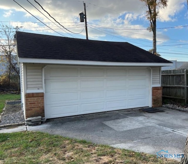 view of garage