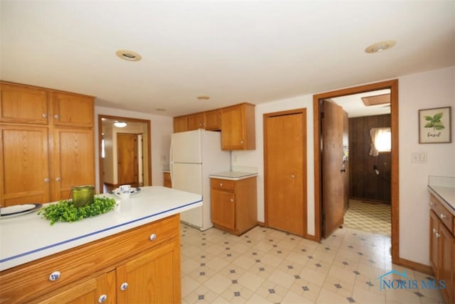 kitchen with white refrigerator