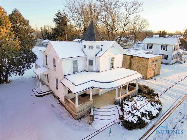 view of snowy aerial view