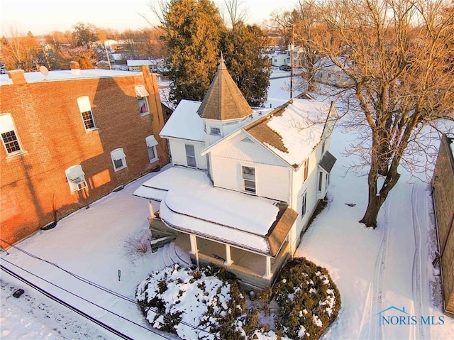 view of snowy aerial view