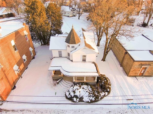 view of snowy aerial view