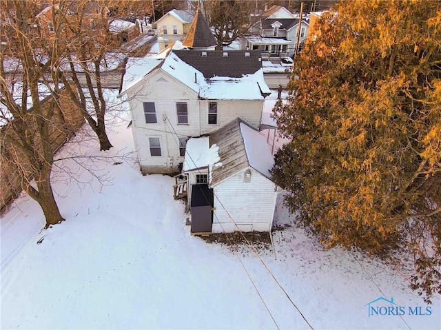 view of snowy aerial view